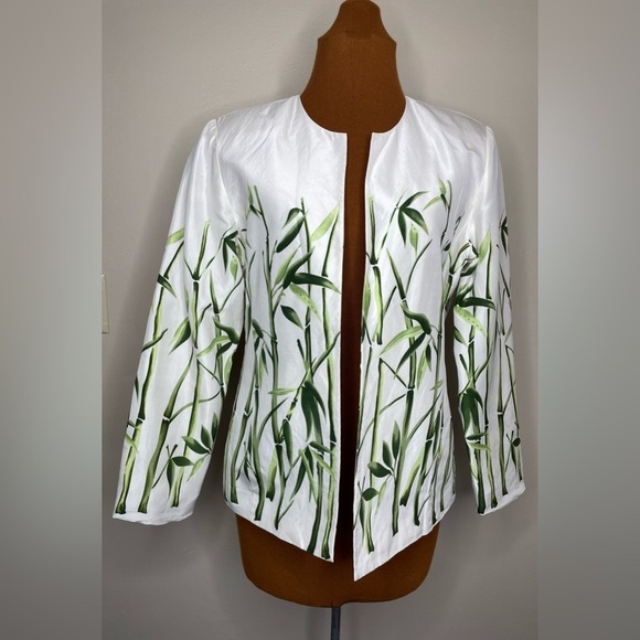 Russell Scott Signature Silk Open Front Suit Jacket Size 8 - Picture 1 of 6